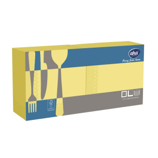 Serwetki AFH AHA, 2-warstwowe, składanie 1/4, 33x33cm, 250 szt., pastelowo żółte