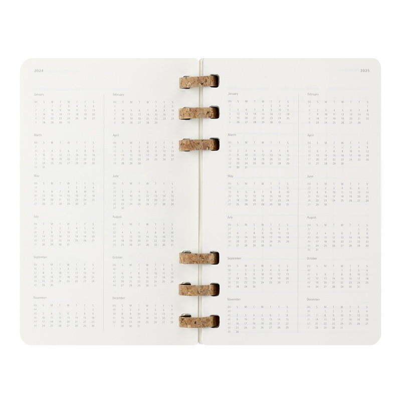 Kalendarz akademicki na spirali MOLESKINE lipiec 2024 - czerwiec 2025, L, miękka oprawa, 15x21cm, czarny