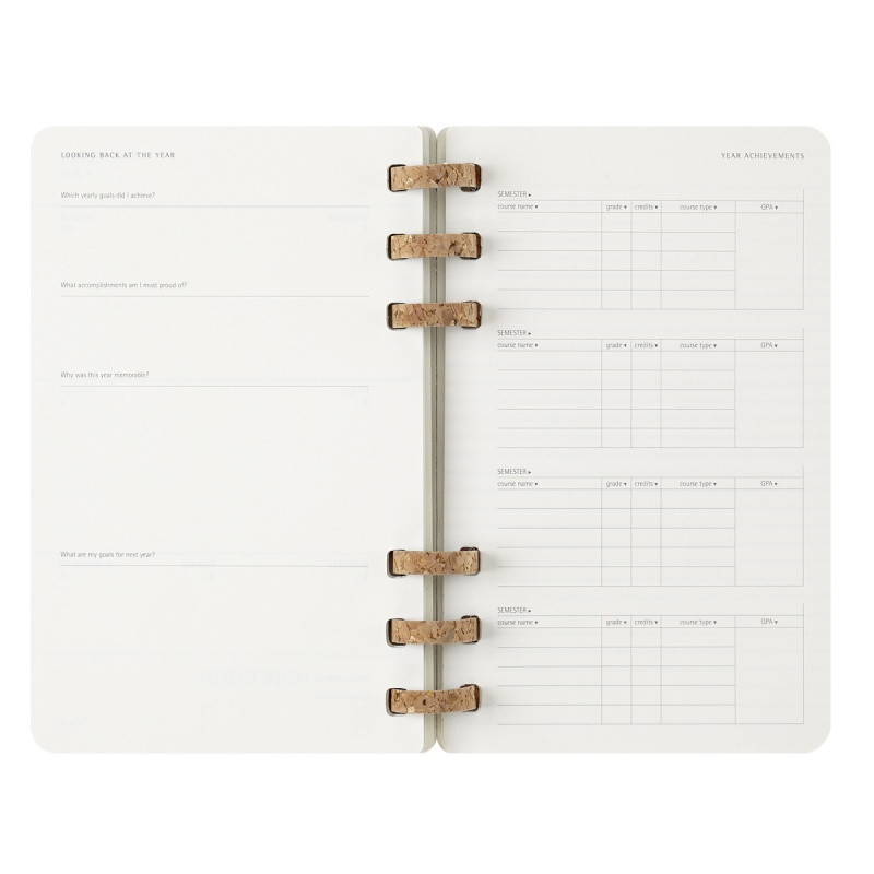 Kalendarz akademicki na spirali MOLESKINE lipiec 2024 - czerwiec 2025, L, miękka oprawa, 15x21cm, czarny