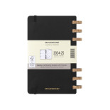 Kalendarz akademicki na spirali MOLESKINE lipiec 2024 - czerwiec 2025, L, miękka oprawa, 15x21cm, czarny