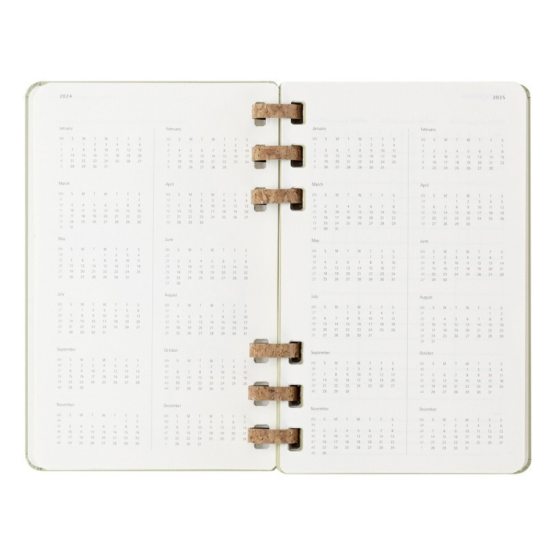 Kalendarz akademicki na spirali MOLESKINE lipiec 2024 - czerwiec 2025, L, twarda oprawa, 15x21cm, crush kiwi