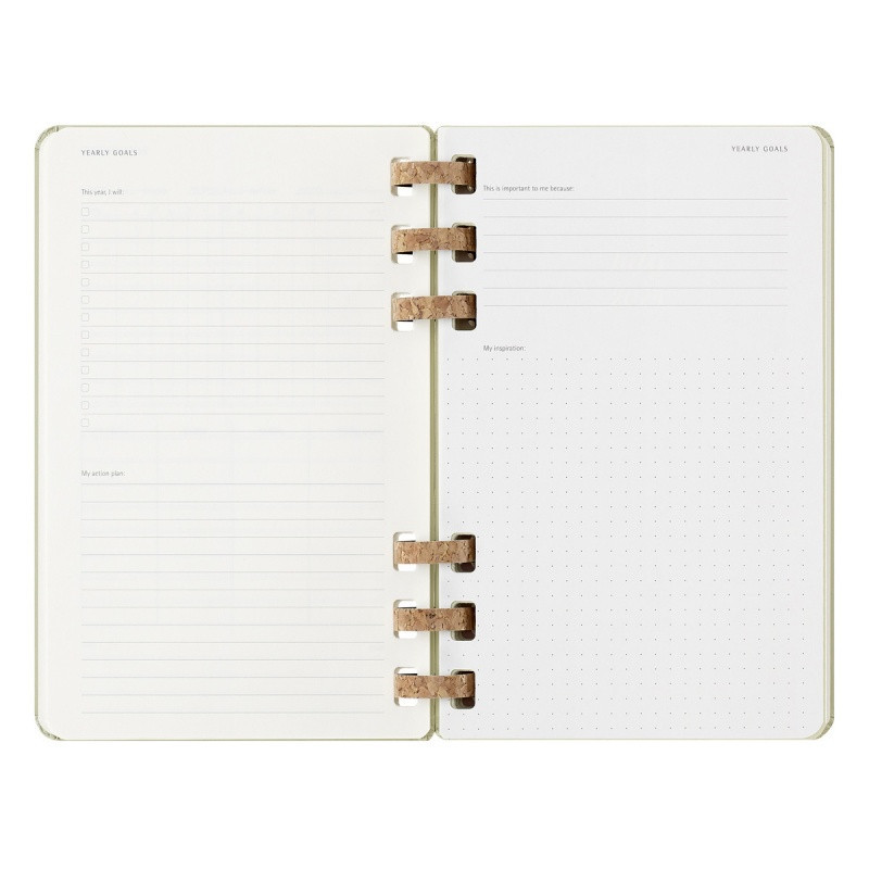 Kalendarz akademicki na spirali MOLESKINE lipiec 2024 - czerwiec 2025, L, twarda oprawa, 15x21cm, crush kiwi