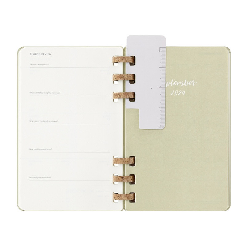 Kalendarz akademicki na spirali MOLESKINE lipiec 2024 - czerwiec 2025, L, twarda oprawa, 15x21cm, crush kiwi