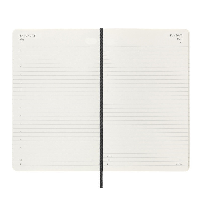 Kalendarz dzienny MOLESKINE 2024/25, 18M, L, miękka oprawa, 13x21cm, czarny