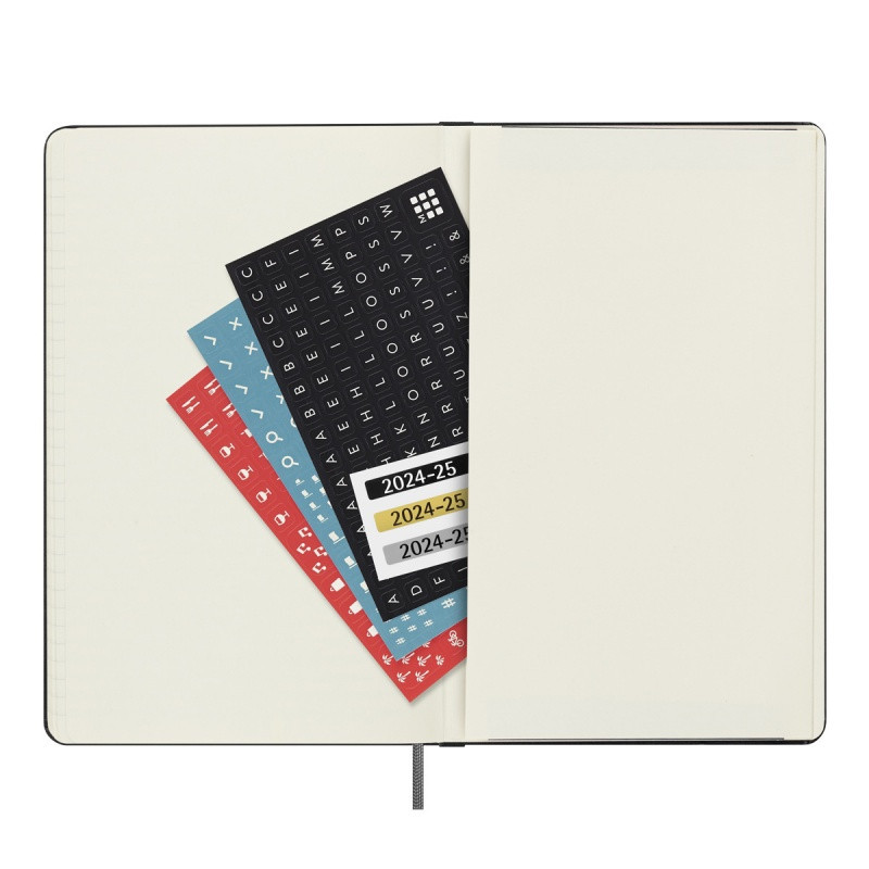 Kalendarz dzienny MOLESKINE 2024/25, 18M, L, twarda oprawa, 13x21cm, czarny