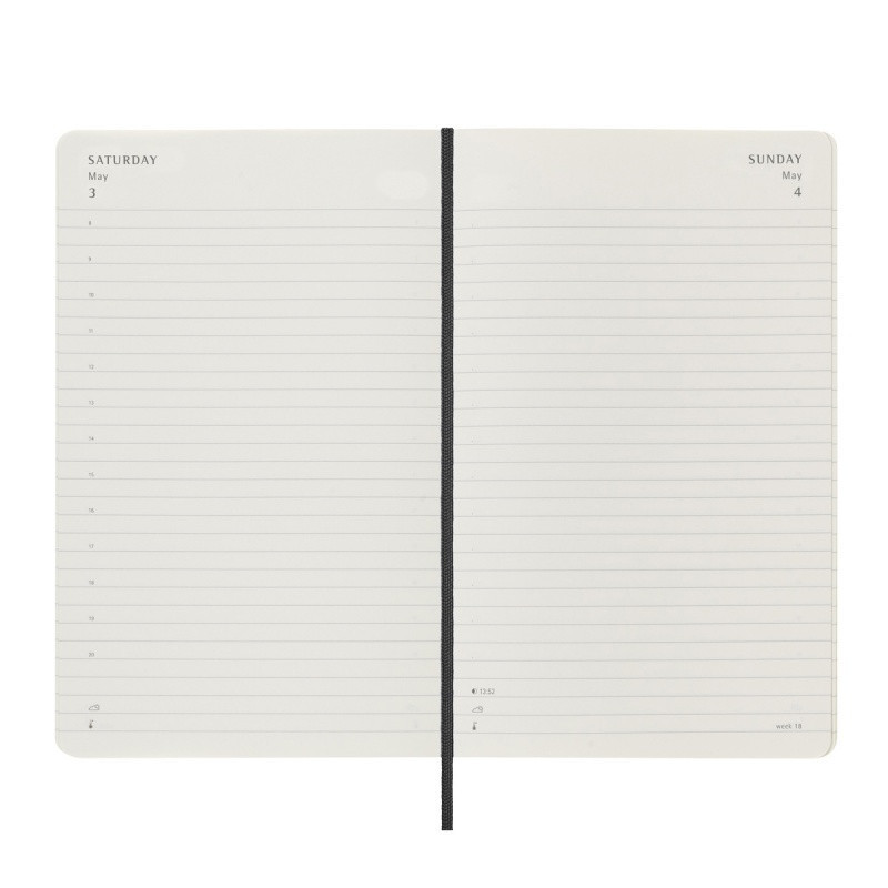 Kalendarz dzienny MOLESKINE 2025, 12M, L, miękka oprawa, 13x21cm, czarny