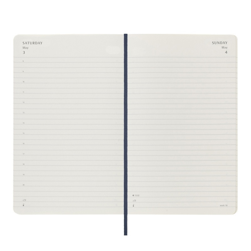 Kalendarz dzienny MOLESKINE 2025, 12M, L, miękka oprawa, 13x21cm, sapphire blue
