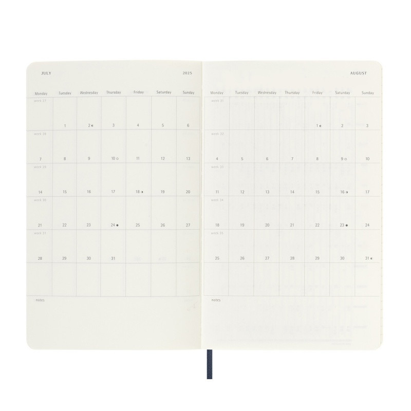 Kalendarz dzienny MOLESKINE 2025, 12M, L, miękka oprawa, 13x21cm, sapphire blue