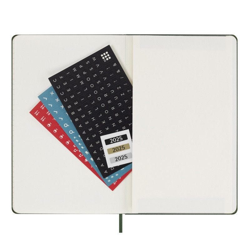 Kalendarz dzienny MOLESKINE 2025, 12M, L, twarda oprawa, 13x21cm, myrtle green