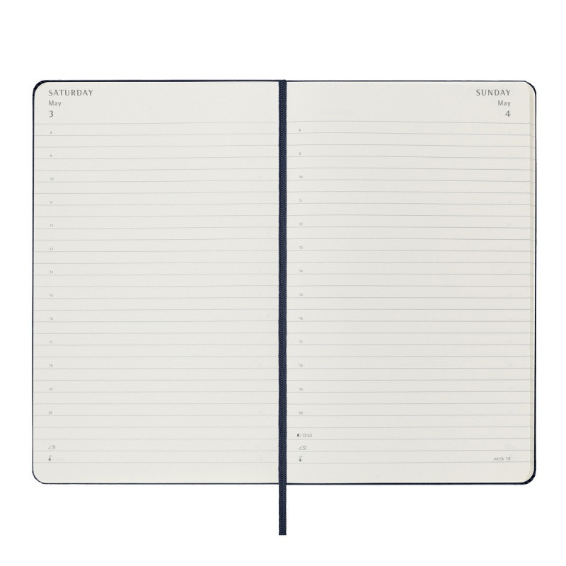 Kalendarz dzienny MOLESKINE 2025, 12M, L, twarda oprawa, 13x21cm, sapphire blue