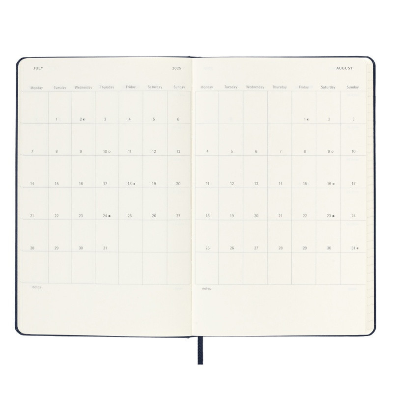 Kalendarz dzienny MOLESKINE 2025, 12M, L, twarda oprawa, 13x21cm, sapphire blue