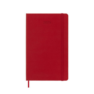 Kalendarz dzienny MOLESKINE 2025, 12M, L, twarda oprawa, 13x21cm, scarlet red