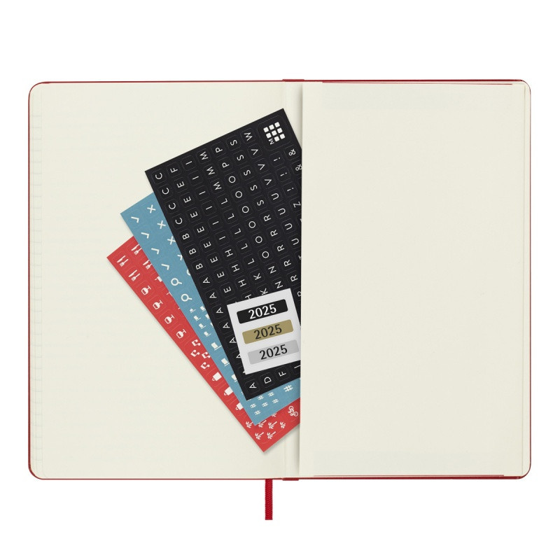 Kalendarz dzienny MOLESKINE 2025, 12M, L, twarda oprawa, 13x21cm, scarlet red