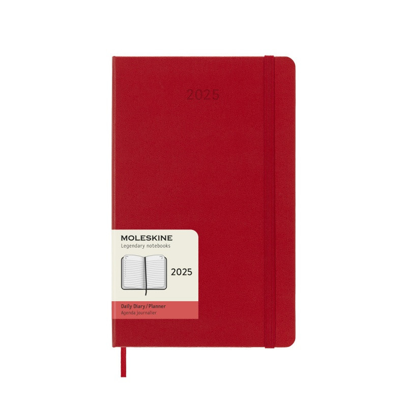 Kalendarz dzienny MOLESKINE 2025, 12M, L, twarda oprawa, 13x21cm, scarlet red