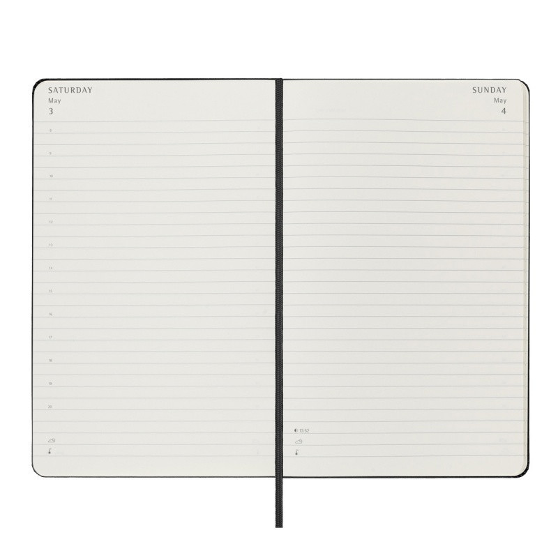 Kalendarz dzienny MOLESKINE 2025, 12M, L, twarda oprawa, 13x21cm, czarny