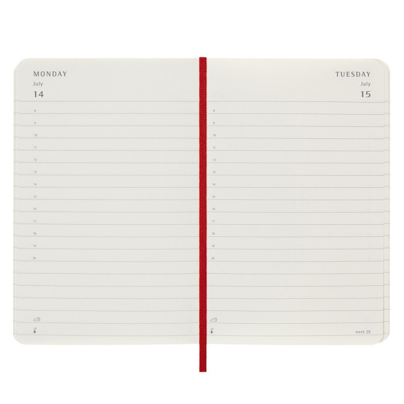 Kalendarz dzienny MOLESKINE 2025, 12M, P, miękka oprawa, 9x14cm, scarlet red