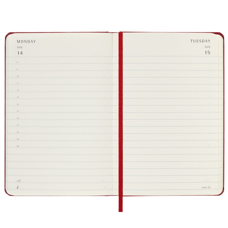 Kalendarz dzienny MOLESKINE 2025, 12M, P, twarda oprawa, 9x14cm, scarlet red