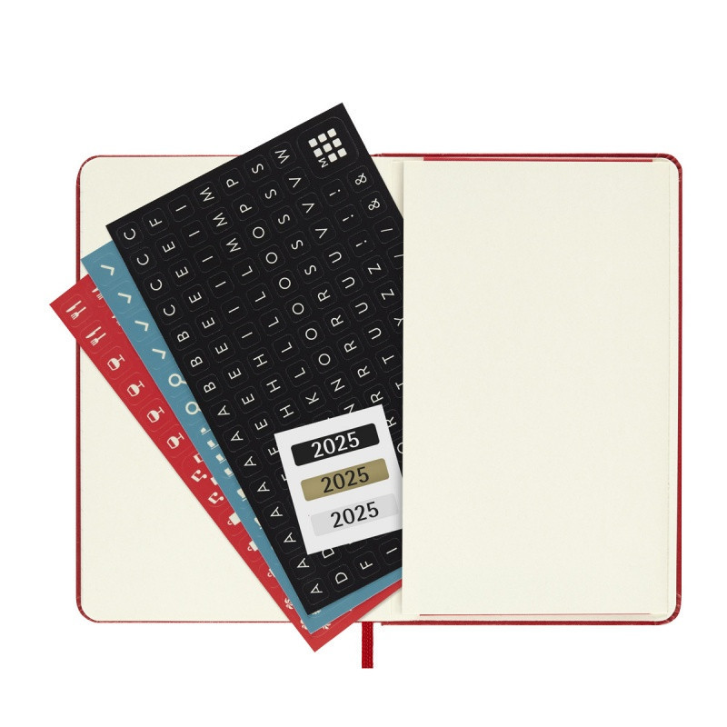Kalendarz dzienny MOLESKINE 2025, 12M, P, twarda oprawa, 9x14cm, scarlet red