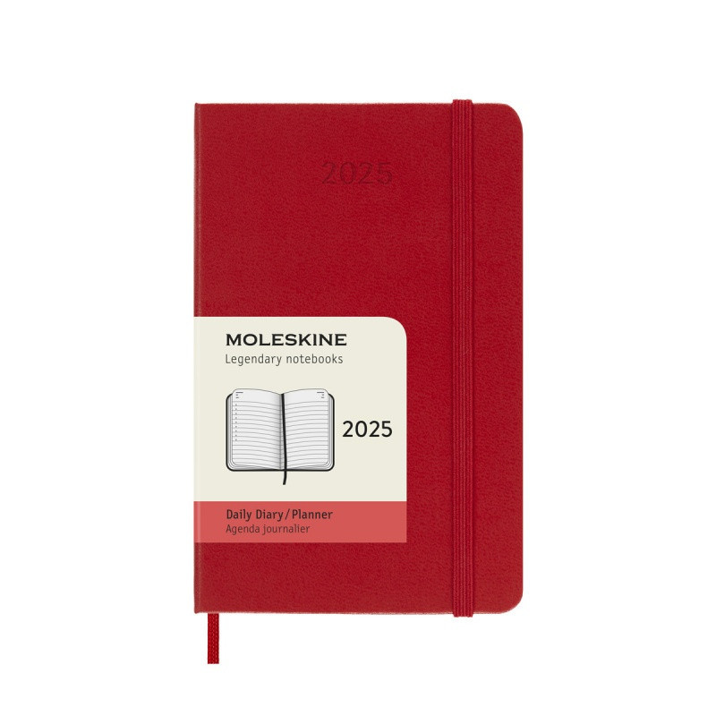 Kalendarz dzienny MOLESKINE 2025, 12M, P, twarda oprawa, 9x14cm, scarlet red