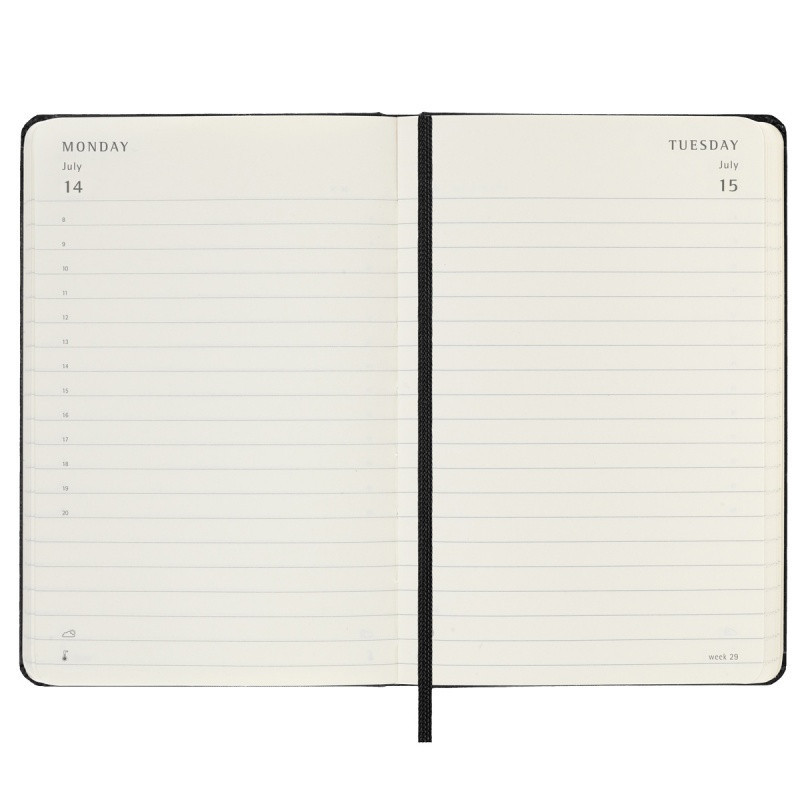 Kalendarz dzienny MOLESKINE 2025, 12M, P, twarda oprawa, 9x14cm, czarny