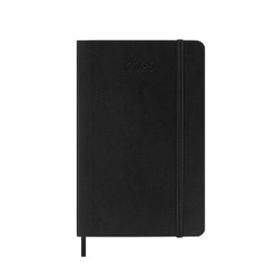 Kalendarz miesięczny MOLESKINE 2025, 12M, P, miękka oprawa, 9x14cm, czarny