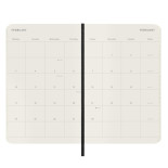 Kalendarz miesięczny MOLESKINE 2025, 12M, P, miękka oprawa, 9x14cm, czarny