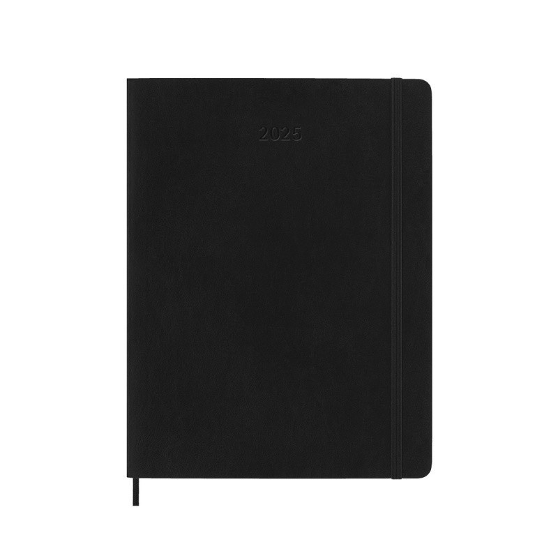 Kalendarz miesięczny MOLESKINE 2025, 12M, XL, miękka oprawa, 19x25cm, czarny