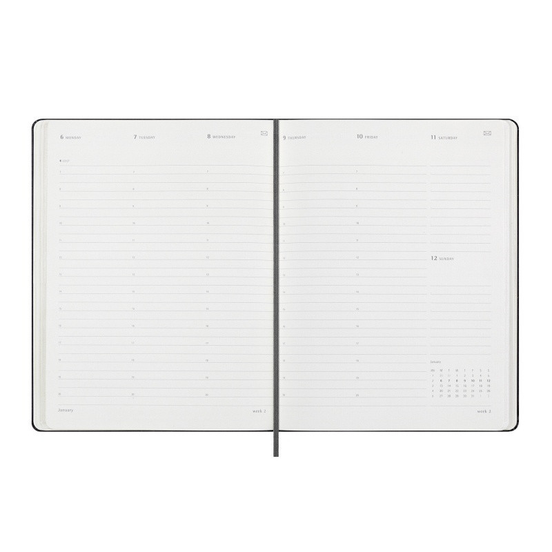 Kalendarz MOLESKINE Pro Smart 2025, 12M, XL, twarda oprawa, 19x25cm, czarny