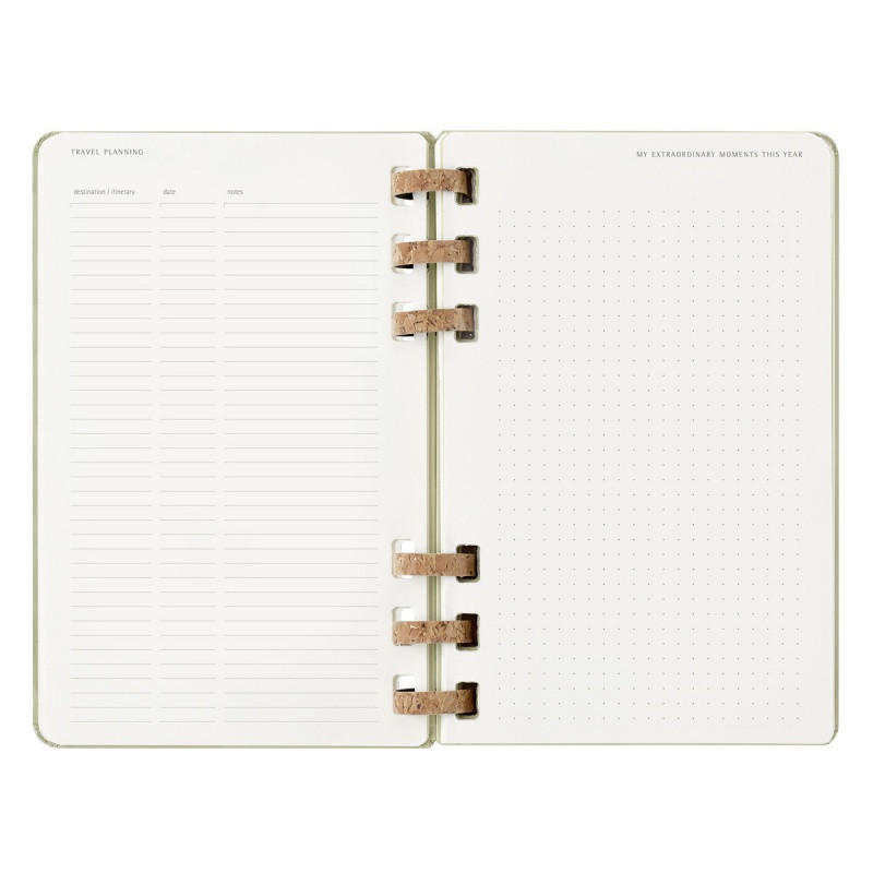 Kalendarz na spirali MOLESKINE 2025, 12M, L, twarda oprawa, 13x21cm, crush kiwi