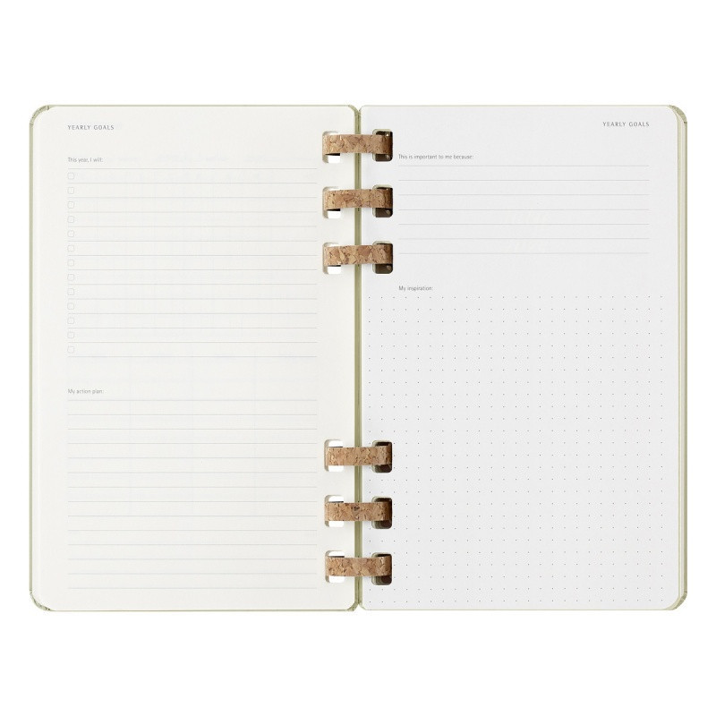 Kalendarz na spirali MOLESKINE 2025, 12M, L, twarda oprawa, 13x21cm, crush kiwi