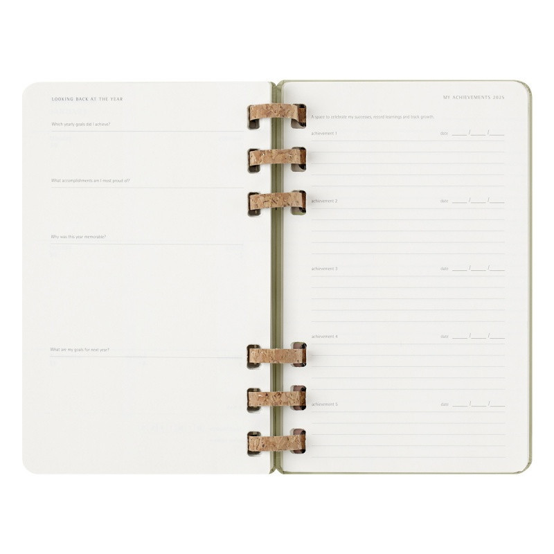 Kalendarz na spirali MOLESKINE 2025, 12M, L, twarda oprawa, 13x21cm, crush kiwi