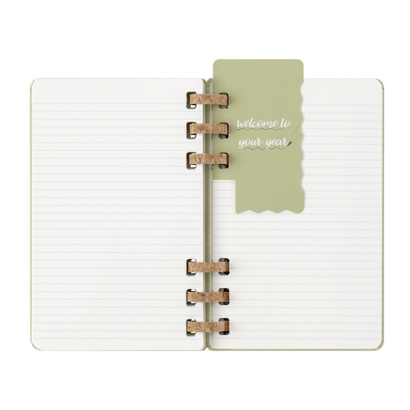 Kalendarz na spirali MOLESKINE 2025, 12M, L, twarda oprawa, 13x21cm, crush kiwi