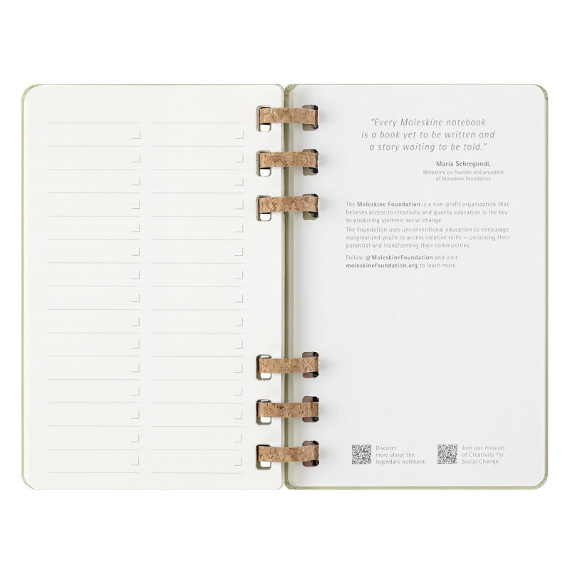 Kalendarz na spirali MOLESKINE 2025, 12M, L, twarda oprawa, 13x21cm, crush kiwi