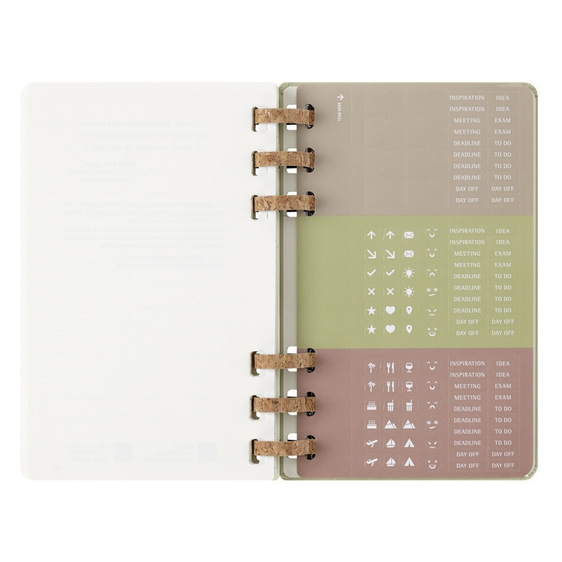 Kalendarz na spirali MOLESKINE 2025, 12M, L, twarda oprawa, 13x21cm, crush kiwi