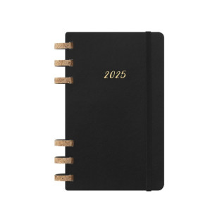 Kalendarz tygodniowy i miesięczny na spirali MOLESKINE 2025, 12M, L, miękka oprawa, 13x21cm, czarny