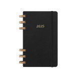 Kalendarz tygodniowy i miesięczny na spirali MOLESKINE 2025, 12M, L, miękka oprawa, 13x21cm, czarny