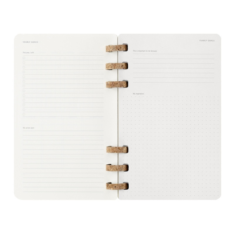 Kalendarz tygodniowy i miesięczny na spirali MOLESKINE 2025, 12M, L, miękka oprawa, 13x21cm, czarny