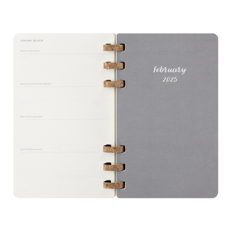 Kalendarz tygodniowy i miesięczny na spirali MOLESKINE 2025, 12M, L, miękka oprawa, 13x21cm, czarny