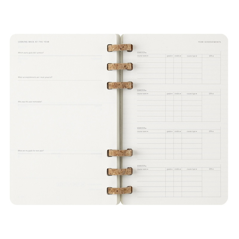 Kalendarz tygodniowy i miesięczny na spirali MOLESKINE 2025, 12M, L, miękka oprawa, 13x21cm, czarny