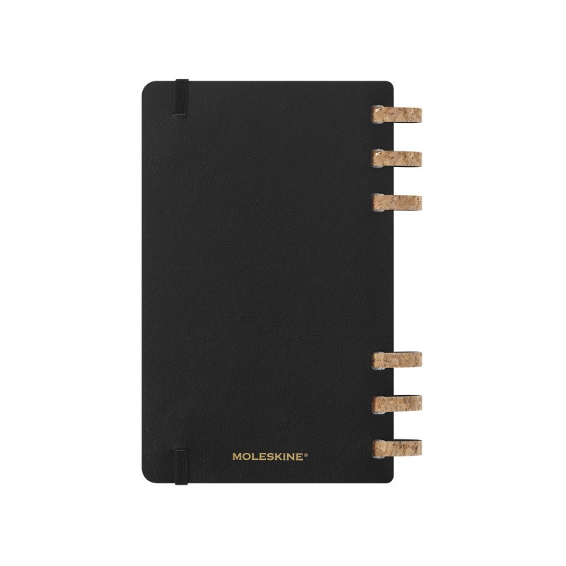 Kalendarz tygodniowy i miesięczny na spirali MOLESKINE 2025, 12M, L, miękka oprawa, 13x21cm, czarny