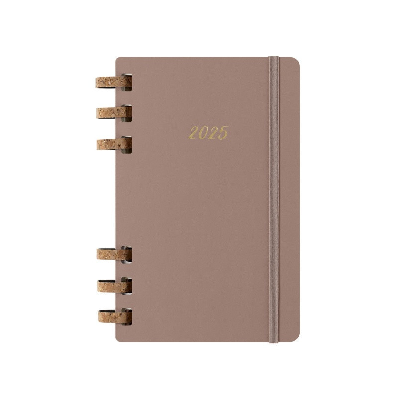 Kalendarz tygodniowy i miesięczny na spirali MOLESKINE 2025, 12M, L, twarda oprawa, 13x21cm, crush almond