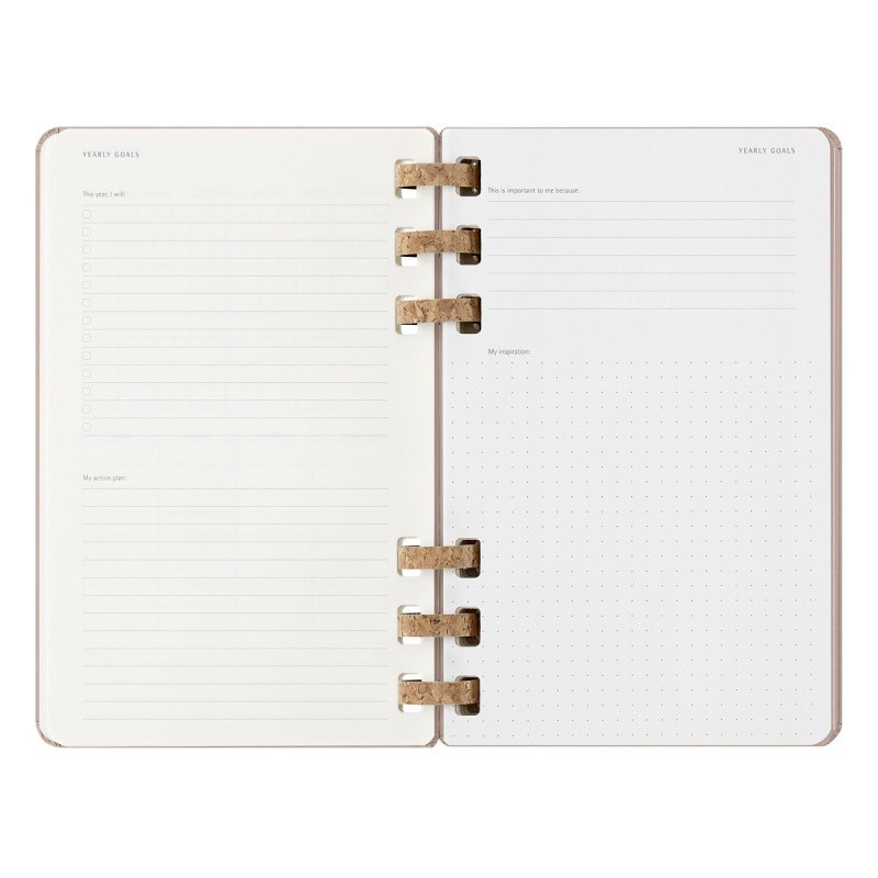 Kalendarz tygodniowy i miesięczny na spirali MOLESKINE 2025, 12M, L, twarda oprawa, 13x21cm, crush almond