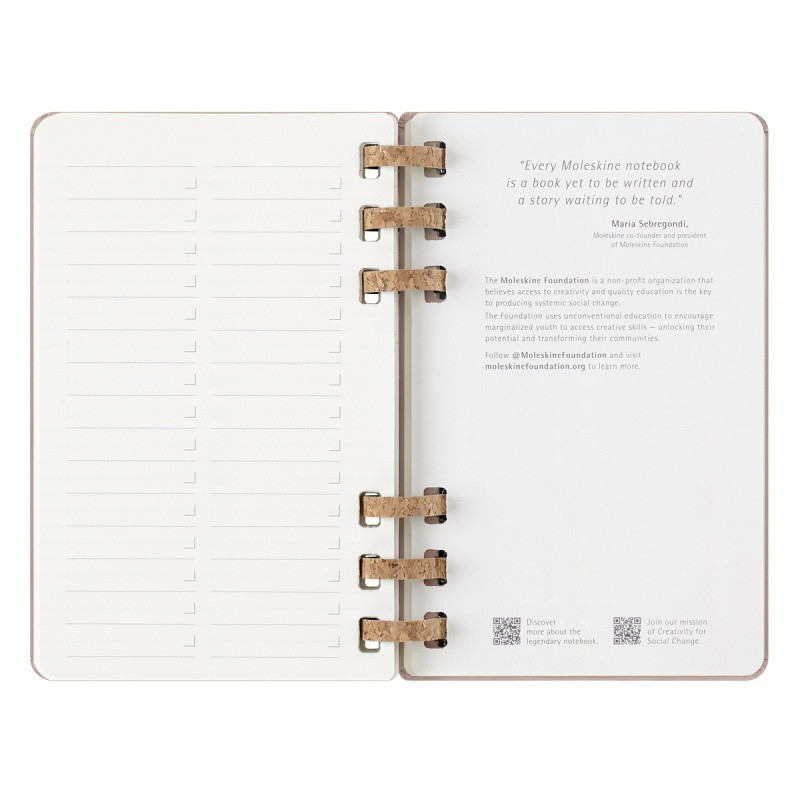Kalendarz tygodniowy i miesięczny na spirali MOLESKINE 2025, 12M, L, twarda oprawa, 13x21cm, crush almond