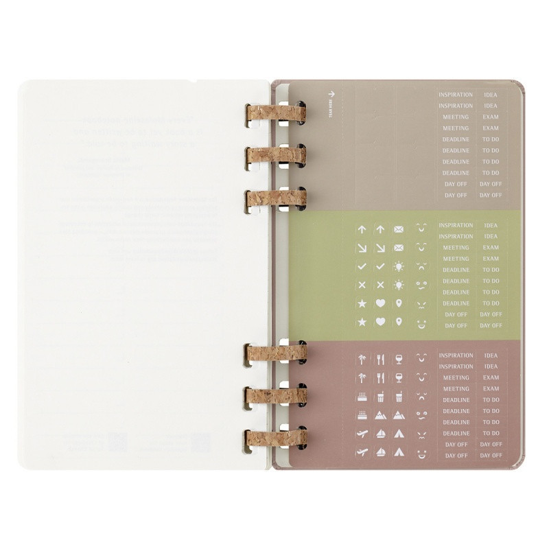 Kalendarz tygodniowy i miesięczny na spirali MOLESKINE 2025, 12M, L, twarda oprawa, 13x21cm, crush almond