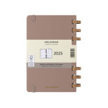 Kalendarz tygodniowy i miesięczny na spirali MOLESKINE 2025, 12M, L, twarda oprawa, 13x21cm, crush almond