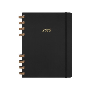 Kalendarz tygodniowy i miesięczny na spirali MOLESKINE 2025, 12M, XL, twarda oprawa, 20,4x25,2cm, czarny