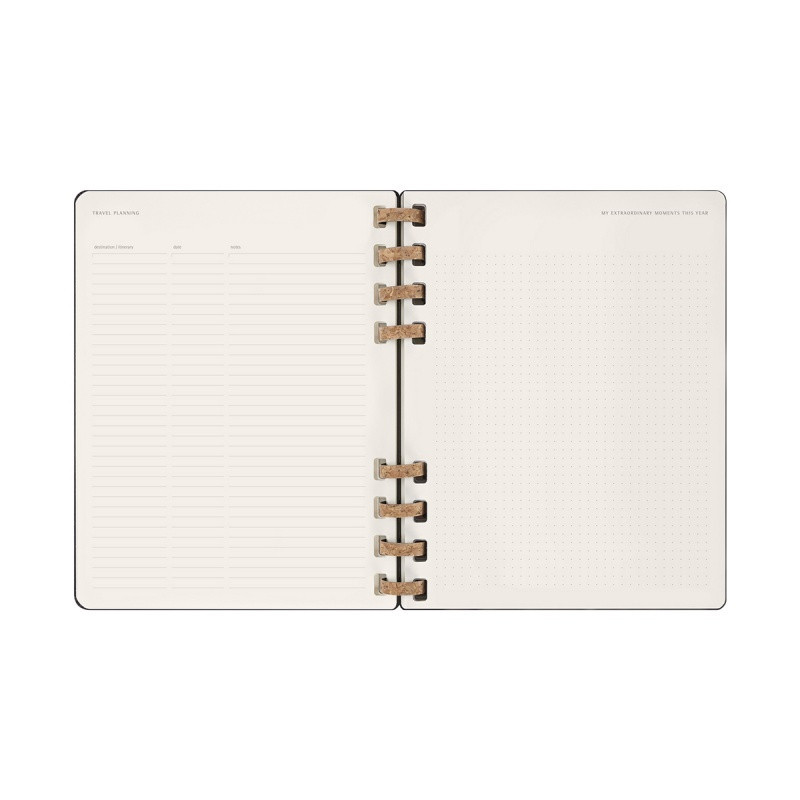 Kalendarz tygodniowy i miesięczny na spirali MOLESKINE 2025, 12M, XL, twarda oprawa, 20,4x25,2cm, czarny