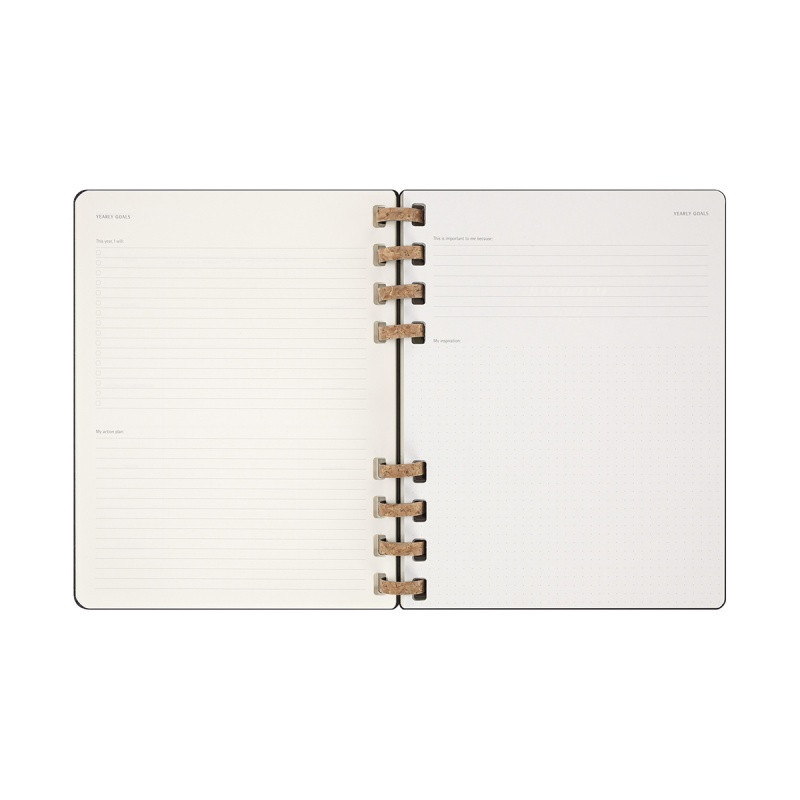 Kalendarz tygodniowy i miesięczny na spirali MOLESKINE 2025, 12M, XL, twarda oprawa, 20,4x25,2cm, czarny