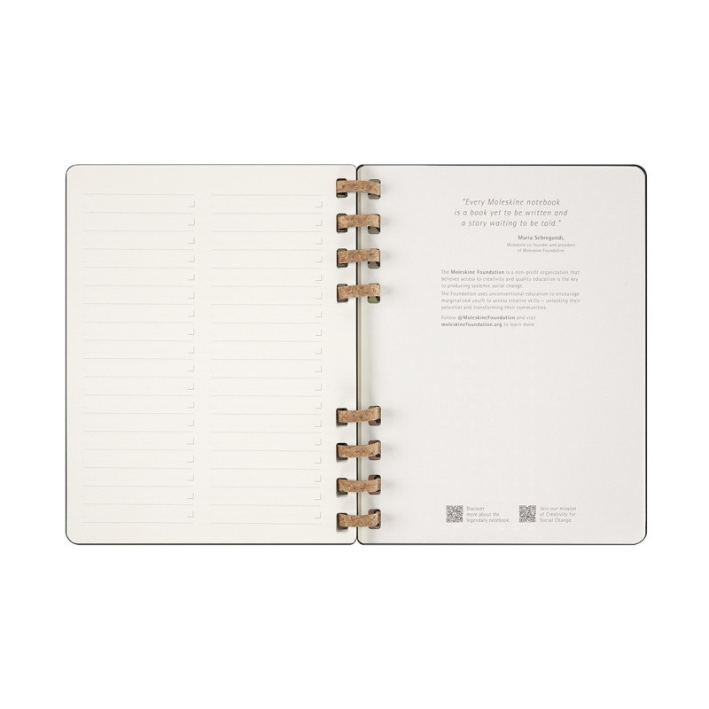 Kalendarz tygodniowy i miesięczny na spirali MOLESKINE 2025, 12M, XL, twarda oprawa, 20,4x25,2cm, czarny