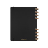 Kalendarz tygodniowy i miesięczny na spirali MOLESKINE 2025, 12M, XL, twarda oprawa, 20,4x25,2cm, czarny